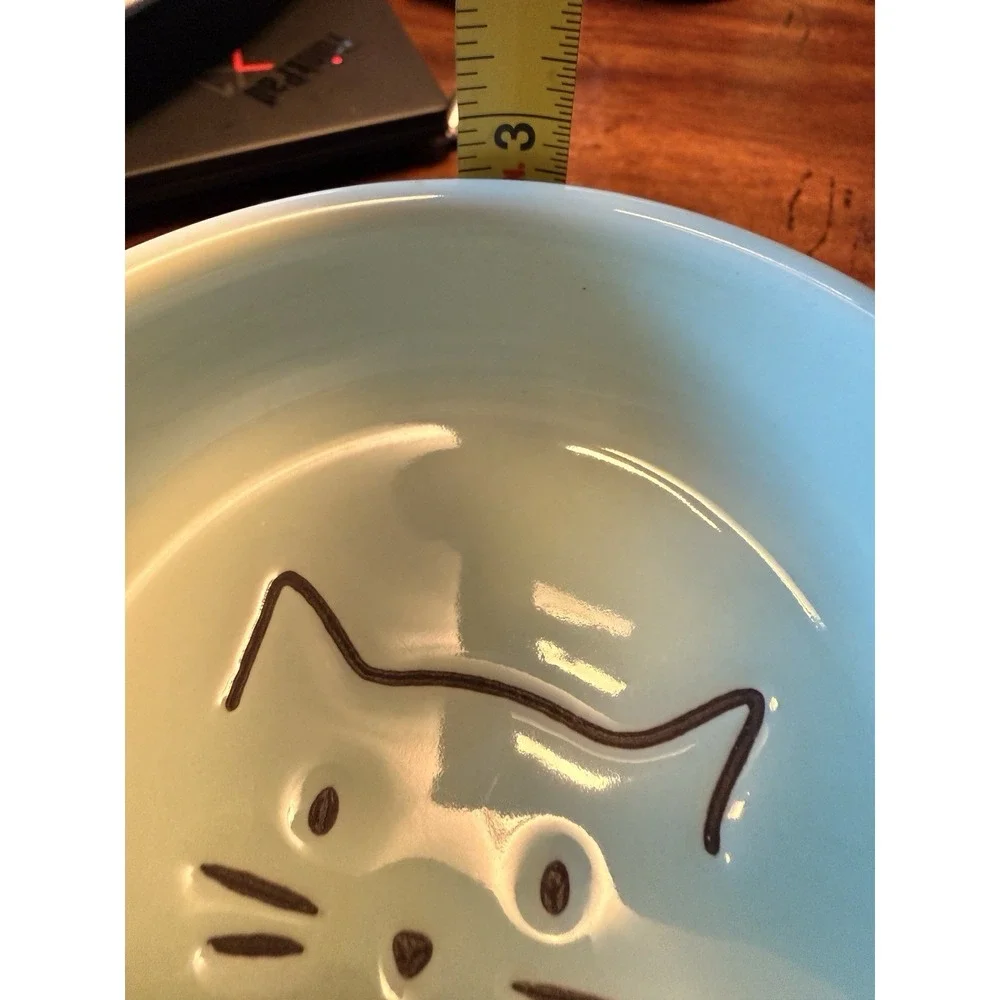 Signature Housewares Elevated Cat Bowl GREEN Food/Water Dish Small